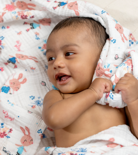 Baby in organic cotton onesie